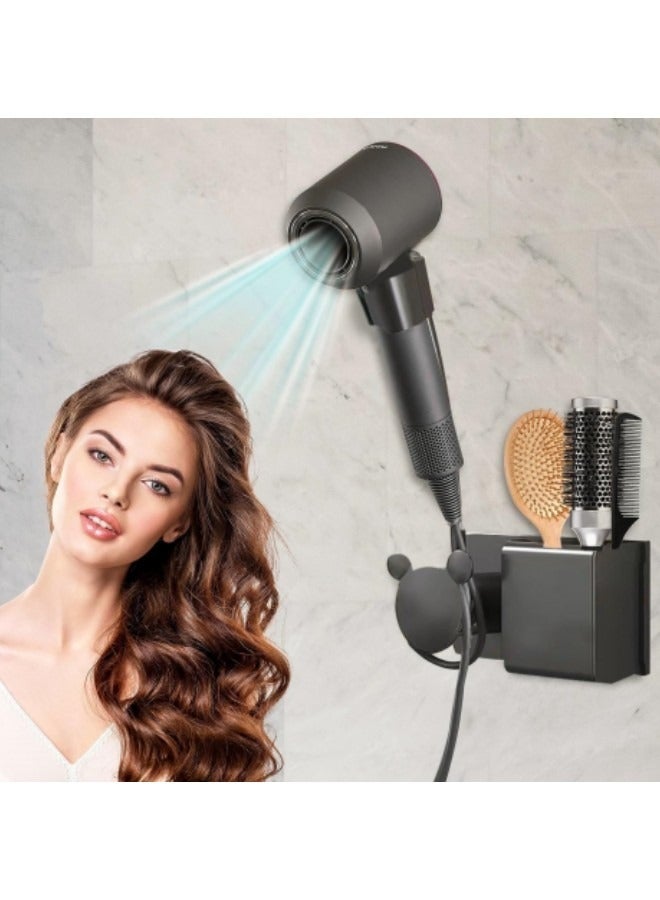 GGEROU Hair Dryer Holder Wall Mount, Bathroom Storage Hook Punch-Free Shelves Hair Styling Care Tool Organizer - Image 1