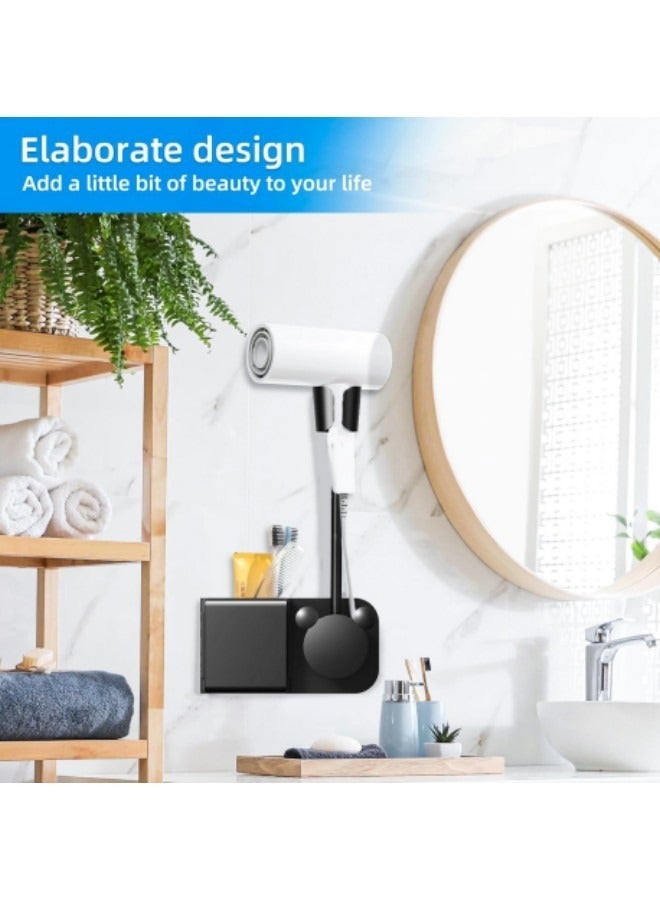 GGEROU Hair Dryer Holder Wall Mount, Bathroom Storage Hook Punch-Free Shelves Hair Styling Care Tool Organizer - Image 4