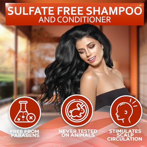 BELLISSO Batana Oil Shampoo and Conditioner Set - Thickening Hair Products for Women and Men - For Strengthening and Volumizing Fine and Thinning Hair - Sulfate Free with Biotin and Keratin for a Fuller Look - Image 3