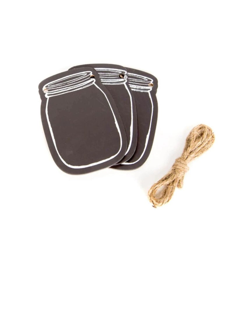 Chalkboard Jar Tags with Jute Wood 2.3 x 3.3 inches 3 pieces - Image 3