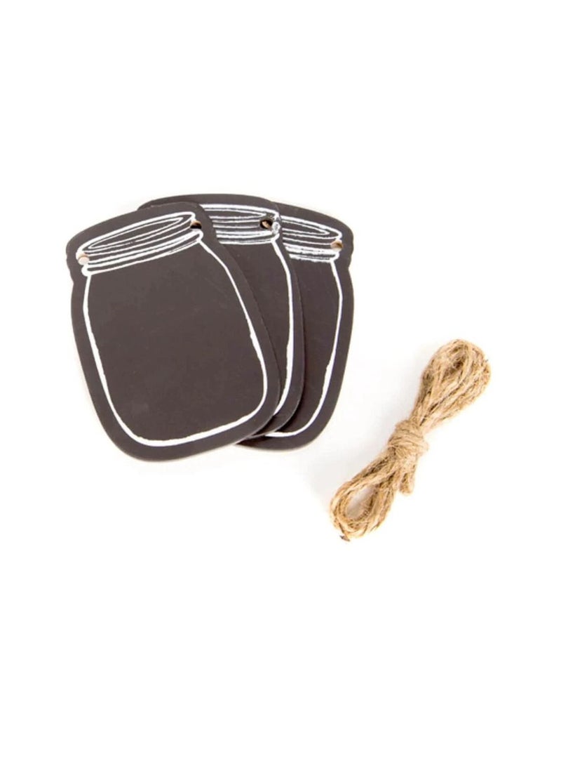 Chalkboard Jar Tags with Jute Wood 2.3 x 3.3 inches 3 pieces - Image 2