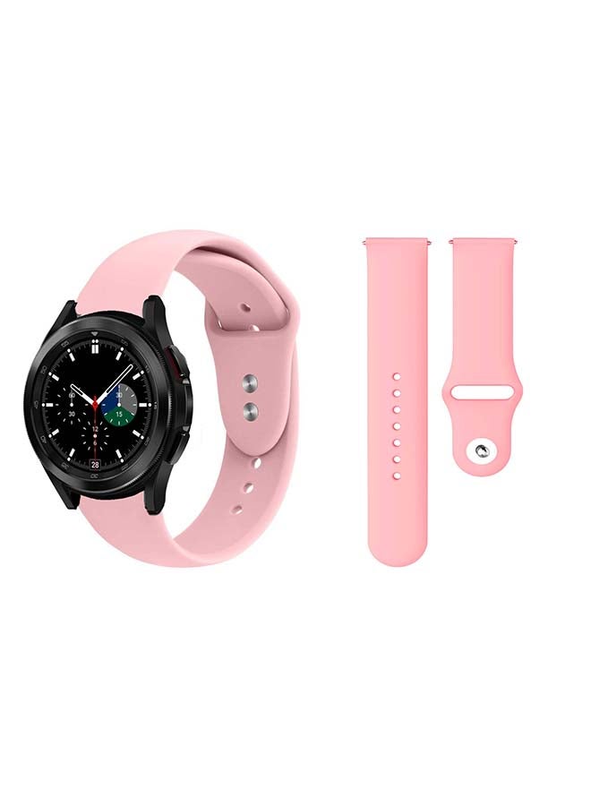 Perfii Solid Silicone Replacement Band for Samsung Galaxy Watch4 42/46mm Pink - Image 1
