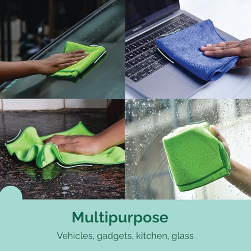 Swish Microfiber Cloth for Cleaning (Pack of 5) - 30 * 30cm Each | Eco-Friendly Reusable Multipurpose Micro Fiber Cloth for Car Cleaning Accessories & Kitchen Cloth for Cleaning, Dusting, Polishing - Image 2