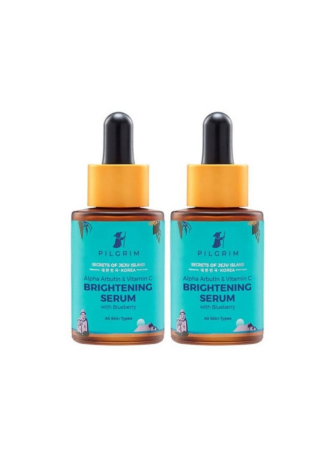 PILGRIM Pilgrim Korean 2% Alpha Arbutin&3% Vitamin C Brightening Face Serum For Glowing Skin|Alpha Arbutin Face Serum|All Skin Types|Men&Women|Korean Skin Care|Vegan&Cruelty-Free|60 Ml(Pack Of 2) - Image 1