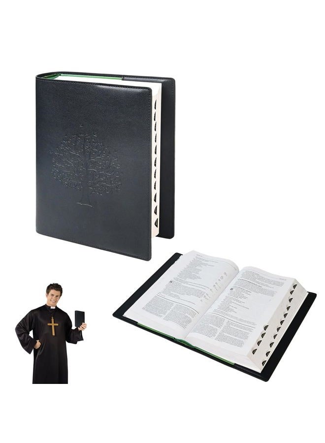 ONLVAN Bible Cover Case for Women and Men, Premium Bible Case, Leather Bible Case for Standard Size Bible Protective, Classic Large Bible Bag (Black, Large) - Image 1