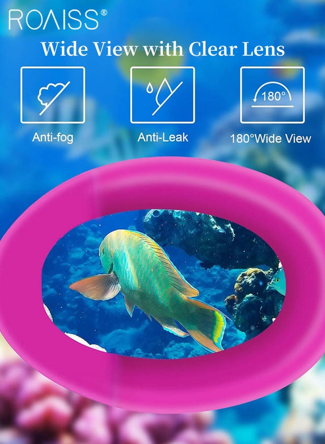 roaiss 4 Pcs Swim Goggles and Caps Set for Kids, 2 Pcs HD Anti-fog Goggles with Silicone Gaskets and 2 Pcs Fish-shape Silicone Swim Caps, Indoor and Outdoor Swimming Surf Gear for Boys and Girls - Image 5