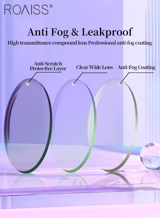 roaiss 4 Pcs Swim Goggles and Caps Set for Kids, 2 Pcs HD Anti-fog Goggles with Silicone Gaskets and 2 Pcs Fish-shape Silicone Swim Caps, Indoor and Outdoor Swimming Surf Gear for Boys and Girls - Image 4