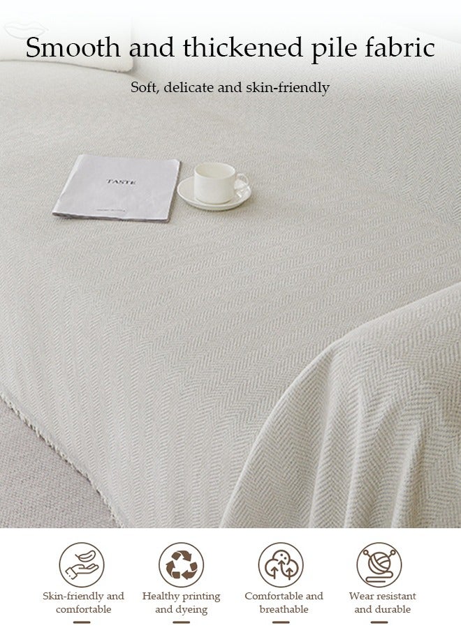 DUNISO غطاء أريكة شينيير، غطاء حماية للأريكة من الجانبين، بطانية ناعمة قابلة للتنفس، مع خيوط، لا تتعرض للتقشر بسهولة، مقاومة للاهتراء والخدوش، مناسبة لجميع الفصول، مناسبة للأرائك ذات المقعدين، 180 * 230 سم - Image 3