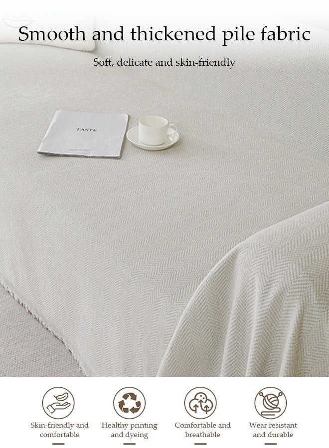 DUNISO Double Sided Chenille Sofa Cover,  Stylish Couch Protection Slipcovers with Tassels ， Breathable Nap Blanket,  Not Easy To Pilling, Wear Resistant And Scratch Resistant, Suitable For All Seasons, Suitable For Two Seater Sofas, 180 * 230cm - Image 3