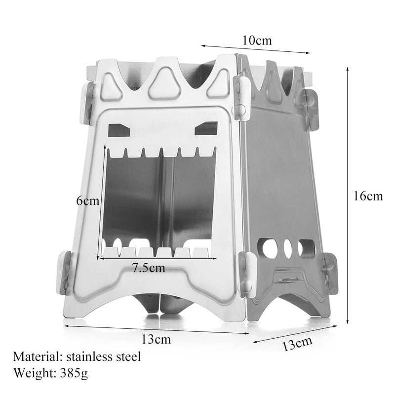 Hovico Lightweight Portable Wood Burning Camping Stove Camping Backpacking Stove Folding Wood Stove for Outdoor Hiking Camping Picnic Stove - Image 2