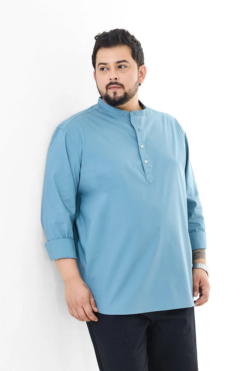 سنيتش قميص كورتا مقاس كبير بقصة عادية مطاطية