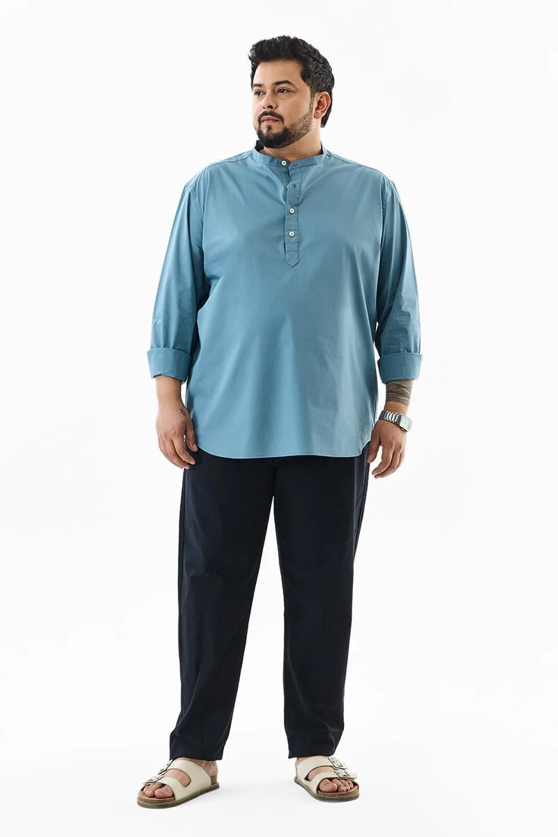 سنيتش قميص كورتا مقاس كبير بقصة عادية مطاطية