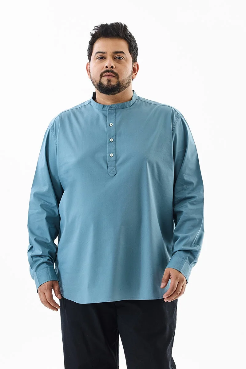 سنيتش قميص كورتا مقاس كبير بقصة عادية مطاطية