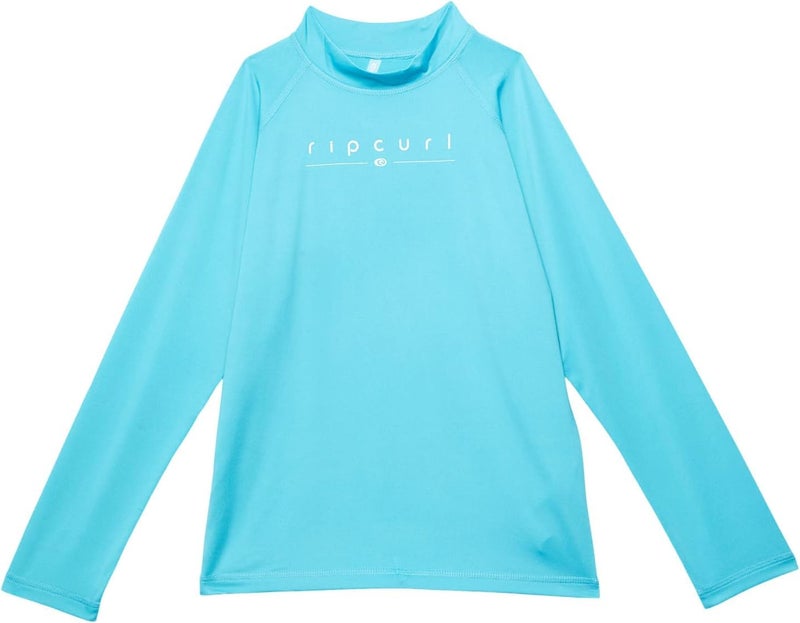 Big Girls' Golden Rays LS Rash Guard - Light Blue
