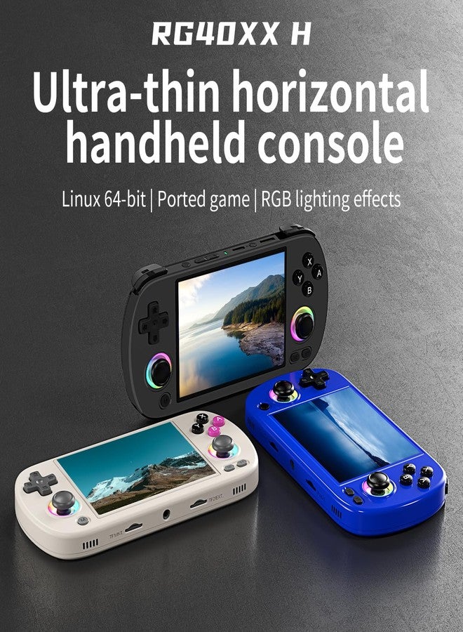 GiipGoop RG40XX H Retro Handheld Game Consoles RG40XXH Retro Gaming Console 64 TF Card Preloaded Games 5000+ Portable Gaming Console Linux 64-bit System 4.0'' IPS Screen WiFi Bluetooth HD and TV Output Black - Image 2