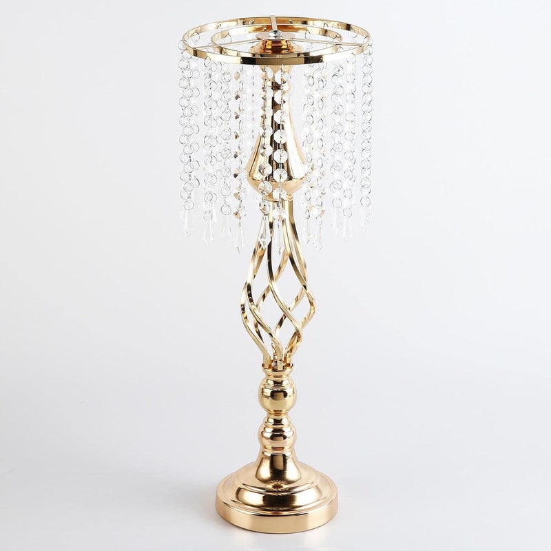 DOYKLI Crystal Flower Candle Holder StandGolden Crystal Candle Holder Stand for Table CenterpiecesTable Wedding Flower Vase Candlesticks Home Decor - Image 1