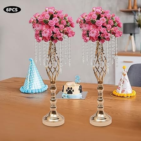 DOYKLI Crystal Flower Candle Holder StandGolden Crystal Candle Holder Stand for Table CenterpiecesTable Wedding Flower Vase Candlesticks Home Decor - Image 2