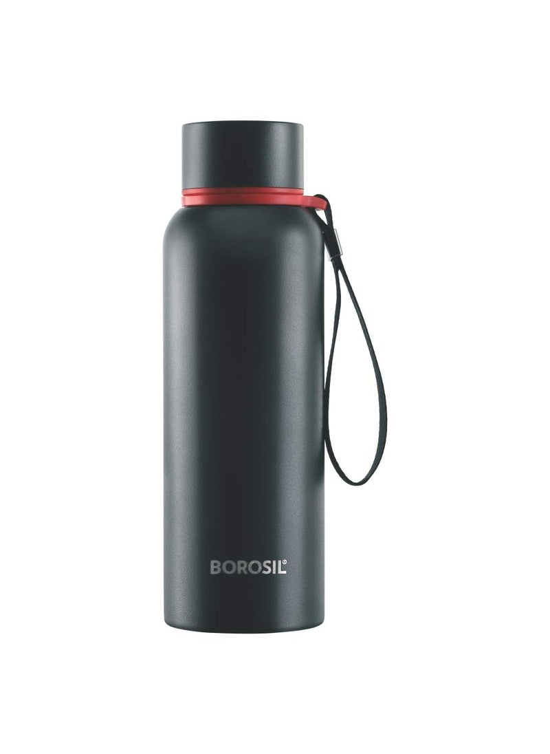 BOROSIL Borosil Hydra Trek 500 ml Stainless Steel Water Bottle | Double Wall Vacuum Insulated Flask | 20 Hours Hot and 24 Hours Cold | Bottle for Office, Gym, School, College | 1 Year Warranty, Black  - Image 1