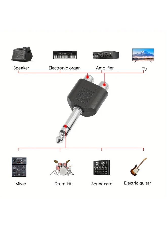 2pcs Heavy Duty 1 4 Inch TRS Male to Dual RCA Female Audio Splitter Adapter - Image 5
