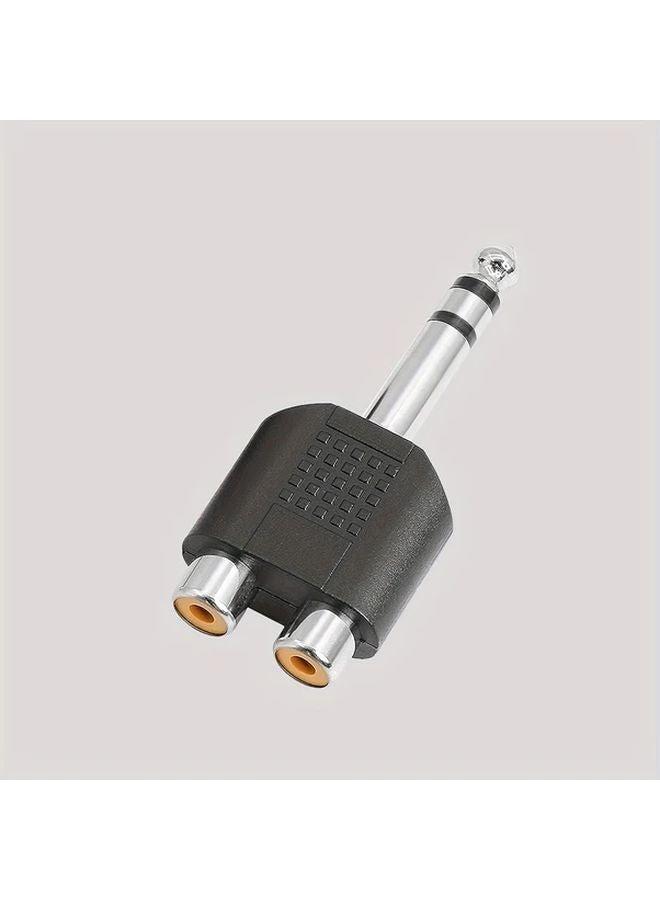 2pcs Heavy Duty 1 4 Inch TRS Male to Dual RCA Female Audio Splitter Adapter - Image 2