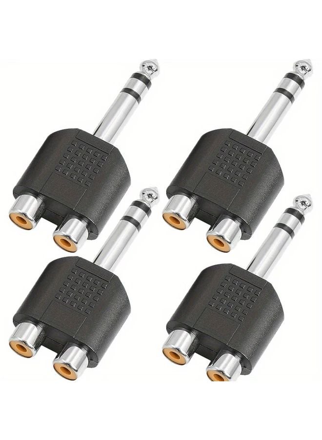 2pcs Heavy Duty 1 4 Inch TRS Male to Dual RCA Female Audio Splitter Adapter - Image 4