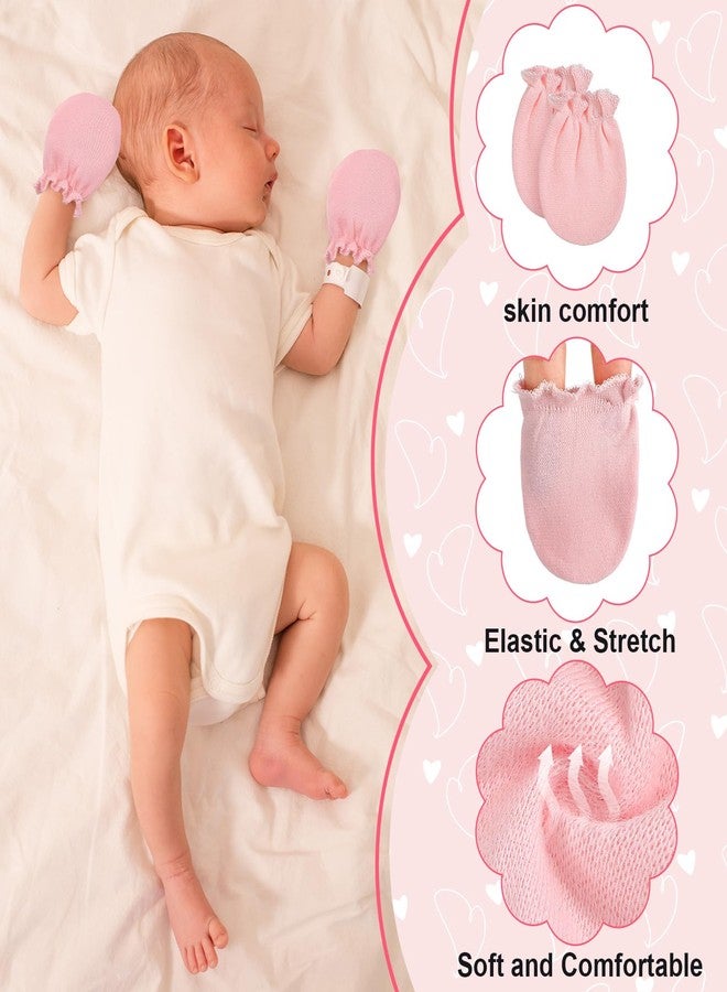 Vabean 12 Pairs Preemie Baby Mittens No Scratch Cotton Premature Baby Gloves for Nicu Preemie Girls Boys Gifts(White,Pink,Gray) - Image 4