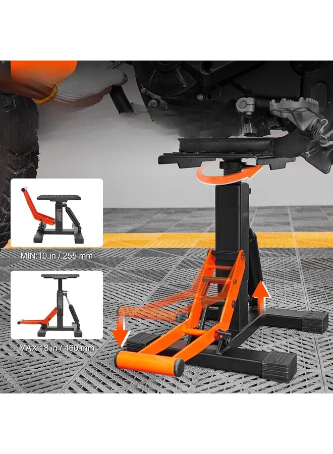 Dirt Bike Stand - 440 lbs Capacity, Hydraulic Lift Operation, Adjustable Height Hoist Table for Motorcycle Repair & Maintenance - Image 3