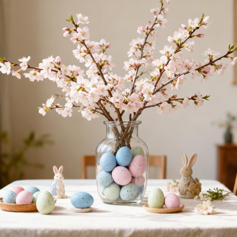 Cherica 24Pcs Easter Speckled Eggs - Assorted Sizes Faux Pastel Chicken Eggs for Vase & Bowl Filler, DIY Easter Spring Home Party Favors and Wedding Table Decorations - Image 4