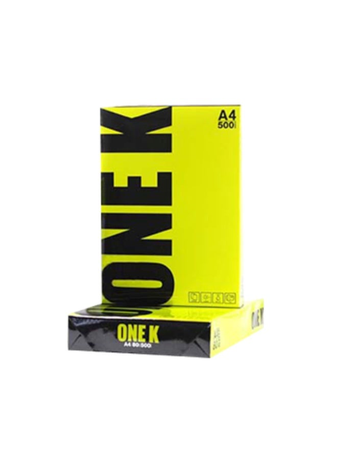 One K 2 Pcs A4 Paper 80 GSM – 500 Sheets Each (1000 Sheets Total) Bright White Multipurpose Copy & Printing Paper for Office, School & Home Use - Image 1
