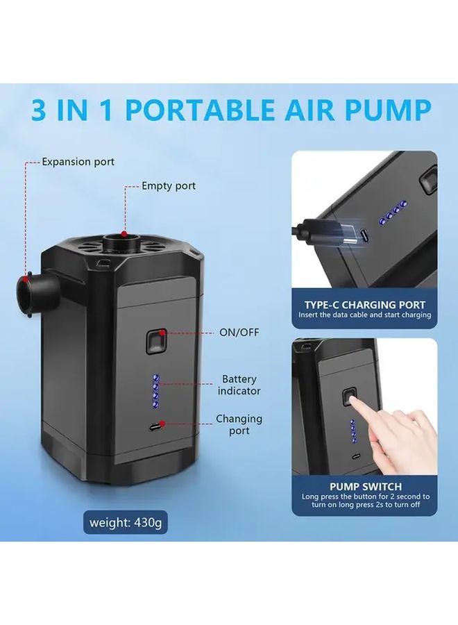 Cordless Rechargeable Fast Air Pump 5200mAh Portable Inflator Deflator For Mattresses Tubes Pools - Image 5