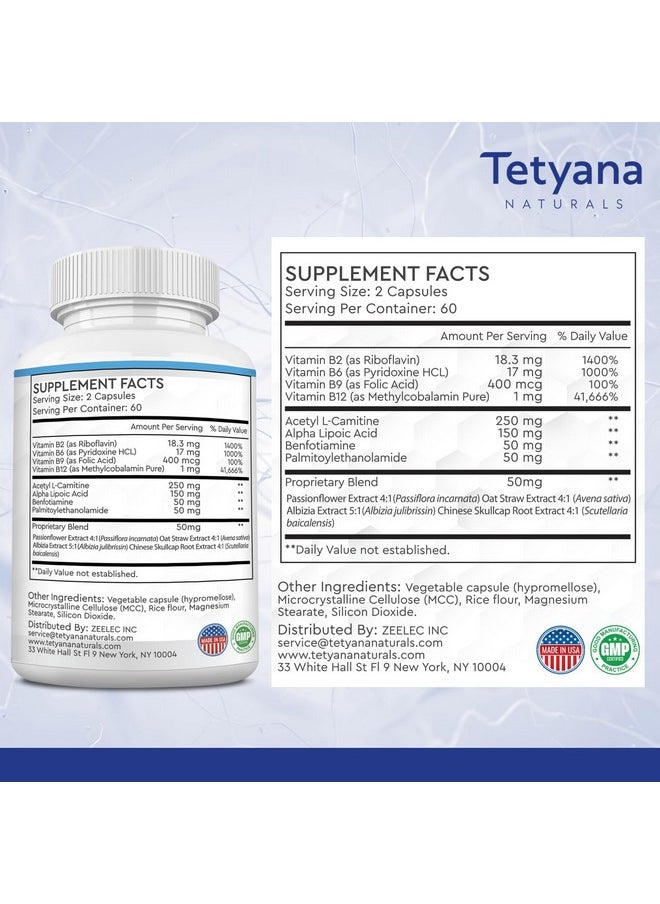 Tetyana naturals - Advanced Sciatic Nerve Support Relief: Alpha Lipoic Acid Vitamin, Benfotiamine - 12 in 1 Sciatica Supplements - 120 Capsules- 30-60 Supply- Made in USA - Image 1