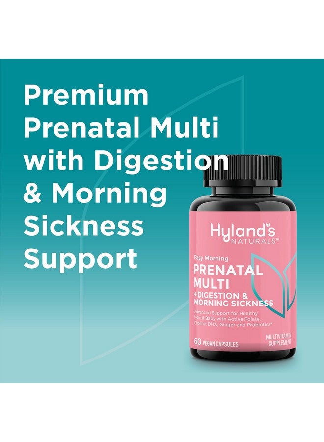 Hyland's Easy Morning Prenatal Multivitamin and Digestive Health and Morning Sickness Relief, 60 Vegan Capsules with Folate, Choline, Zinc, Ginger Root, Prebiotics and Algae DHA - Image 3
