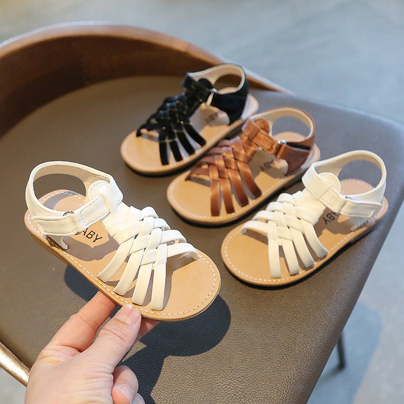 Children'S Woven Sandals For Women 2025 Korean Style Fashionable Casual Student Shoes Girls Exposed Soft-Soled Beach Shoes - Image 5