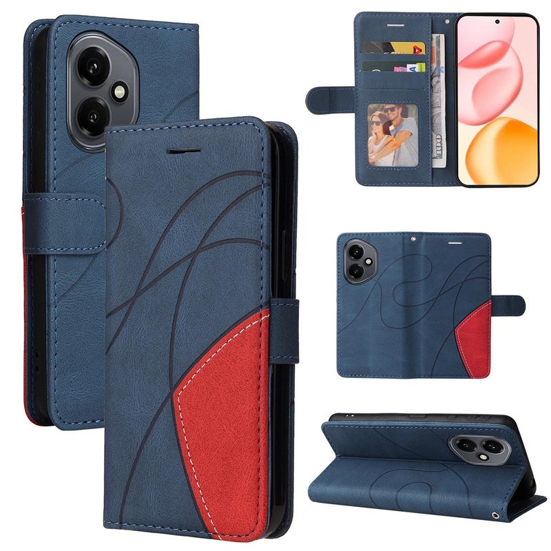 HuHa Case Cover For Honor 400 Global 156.5mm Dual-color Splicing Flip Leather Phone Case(Blue) - Image 1