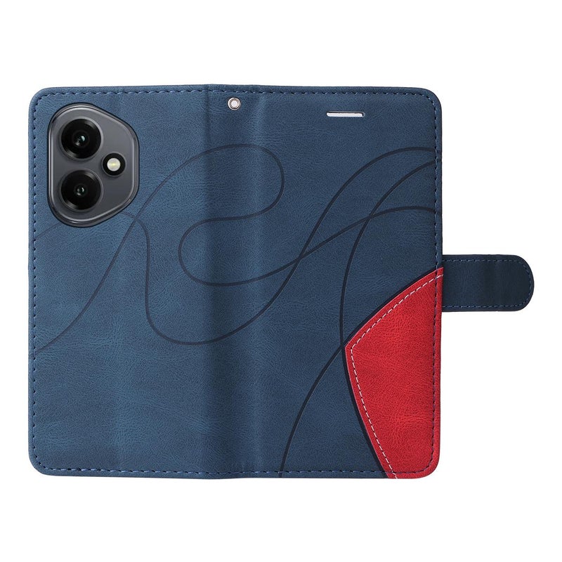 HuHa Case Cover For Honor 400 Global 156.5mm Dual-color Splicing Flip Leather Phone Case(Blue) - Image 4