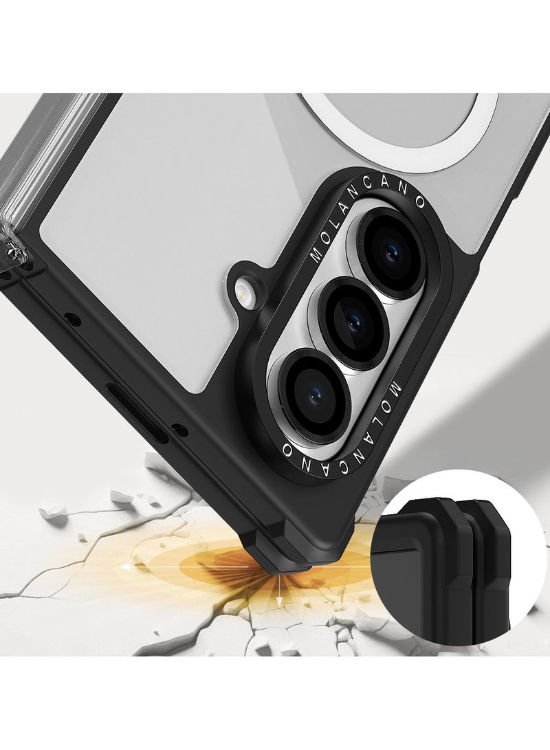 general Compatible with Samsung Z Fold7 Phone Case Magnetic Wireless Charging Compatible Shockproof Protective Case Heart Pattern Design, Full-Coverage Protective Case - Image 2