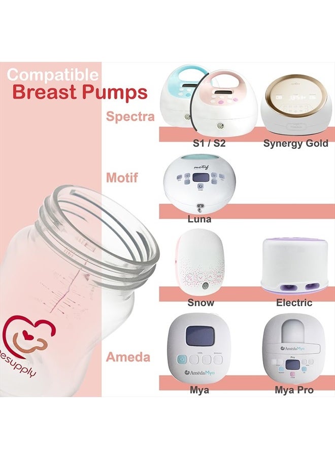 NENESUPPLY Nenesupply 9oz 4 Count Wide Neck Breast Pump Bottles Use as Bottles for Pumping with Spectra S1 Spectra S2 9 Plus Breast Pumps. Pump Bottles for Spectra Pump. Breastmilk Storage and Collection Bottles  - Image 3