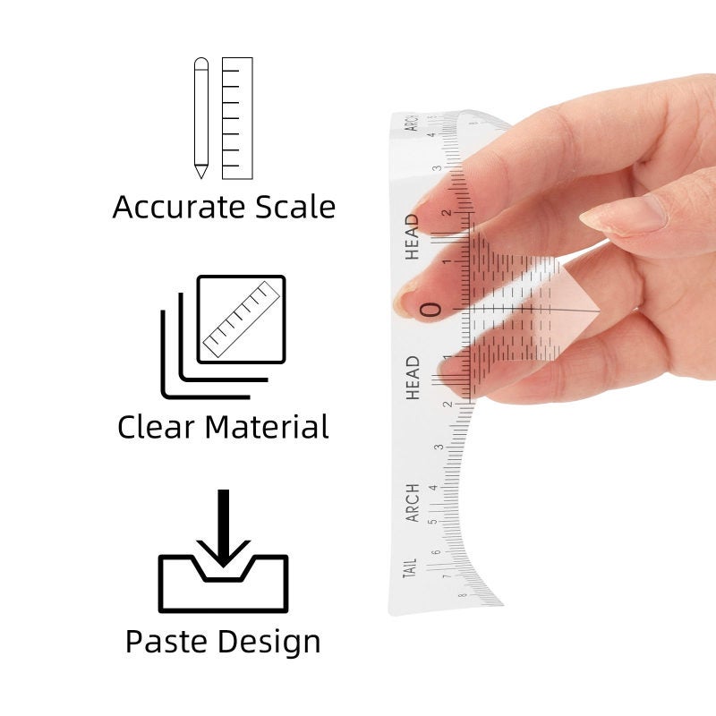 Eyebrow Ruler 50pcs Yellow Clear Precise Markings Eyebrow Design - Easy To Use Disposable Sticker for DIY Eyebrows Beginners Professionals Home Salon - Image 4