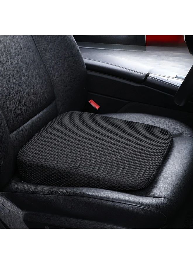 Elevated Comfort Driving Cushion Thick Height Booster Pad Black Breathable Polyester Fiber Non Slip Universal Fit Woven Car Seat Support - Image 1