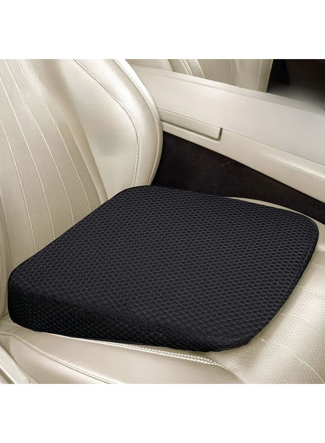 Elevated Comfort Driving Cushion Thick Height Booster Pad Black Breathable Polyester Fiber Non Slip Universal Fit Woven Car Seat Support - Image 4