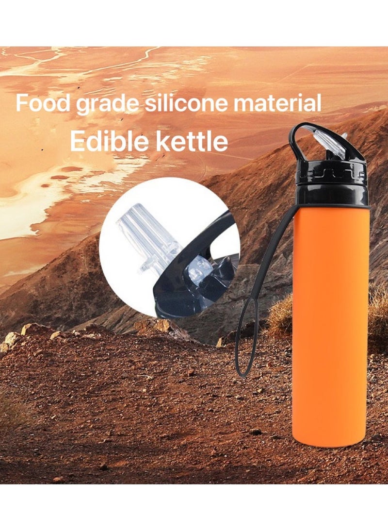 Goldfish 600ML Outdoor Sports Folding Water Cup with Straw Portable for Riding and Traveling - Image 2