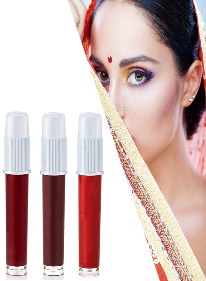 GOTIPRIDE Liquid Kumkum Sindoor for Women Skin-friendly Liquid Bindi Waterproof Chemical Free 5g Red Maroon Brown Color Pack of 3 - Image 5
