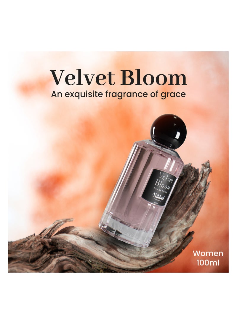 MIKHAIL Velvet Bloom by Mikhail | Sophisticated Floral Perfume for Women | Fresh Litchi, Rhubarb, Bergamot & Nutmeg | Long-Lasting, Elegant Eau de Parfum - Image 2
