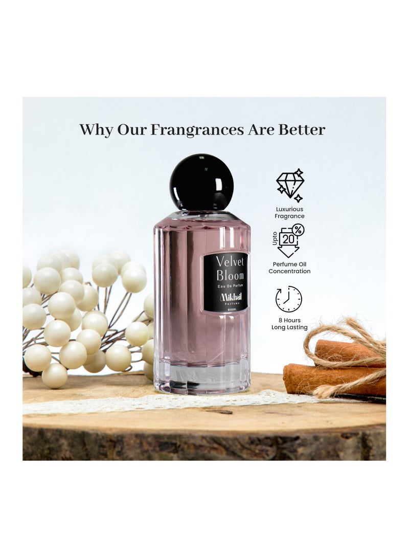 MIKHAIL Velvet Bloom by Mikhail | Sophisticated Floral Perfume for Women | Fresh Litchi, Rhubarb, Bergamot & Nutmeg | Long-Lasting, Elegant Eau de Parfum - Image 4