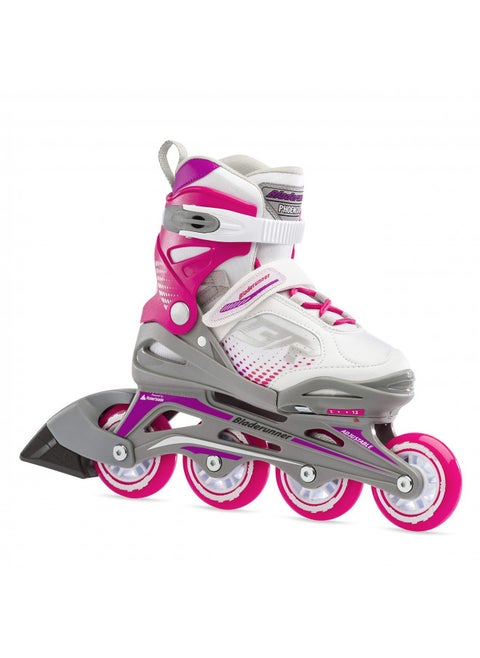 Bladerunner by Rollerblade Phoenix Girls Adjustable Fitness Inline Skate, White and Fuchsia, Junior, Value Performance Inline Skates, 2-6 (0T1011006R2)