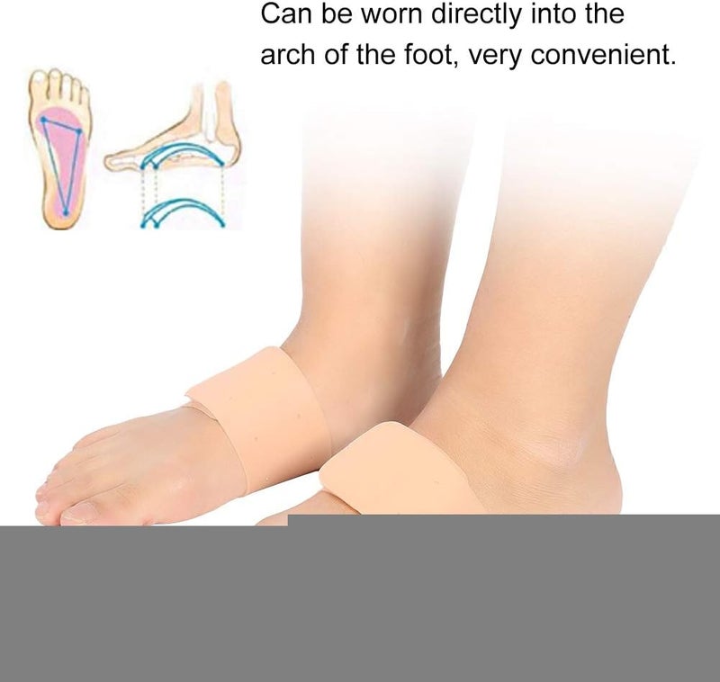 klarako Silicone Arch Support Brace Orthotic Feet Foot Arch Support Cushion Shoe Insoles Pads Sore Relieve Compression Arch Support Sleeves for Plantar Fasciitis(Skin) - Image 3