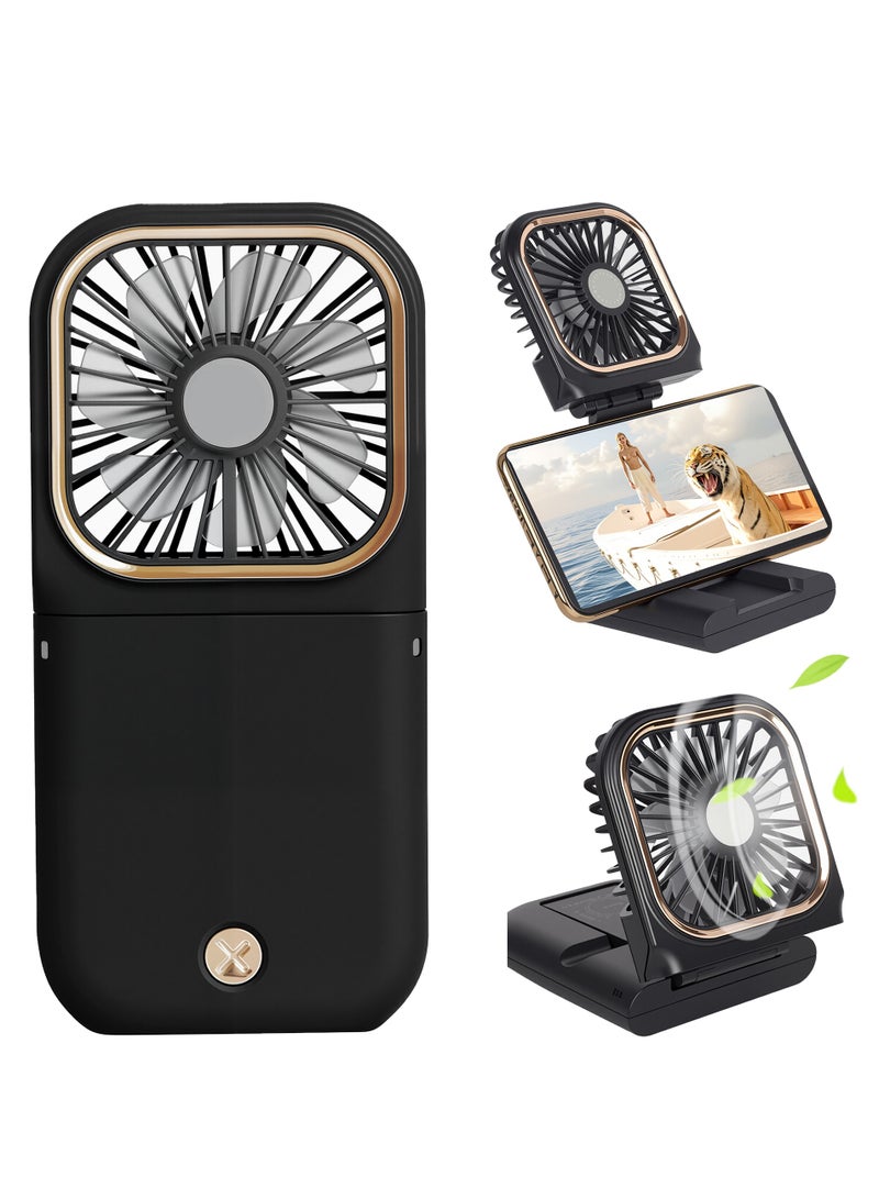 general Rechargeable 3 in 1 Handheld Fan - 3000mAh Large Battery, 3 Speeds Adjustable, Portable Mini Fan for Desk/Neck, Cooling Fan for Travel Camping Outdoor (Black) - Image 1