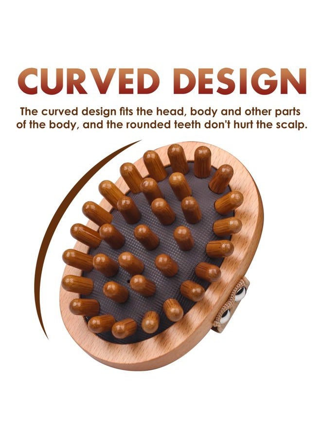 BORNBYME Wooden Body Scalp Massage Comb, Trigger Point Massage Tool Meridians Massager Gua Sha Massager Comb for Body Relief & Hair Growth - Image 5