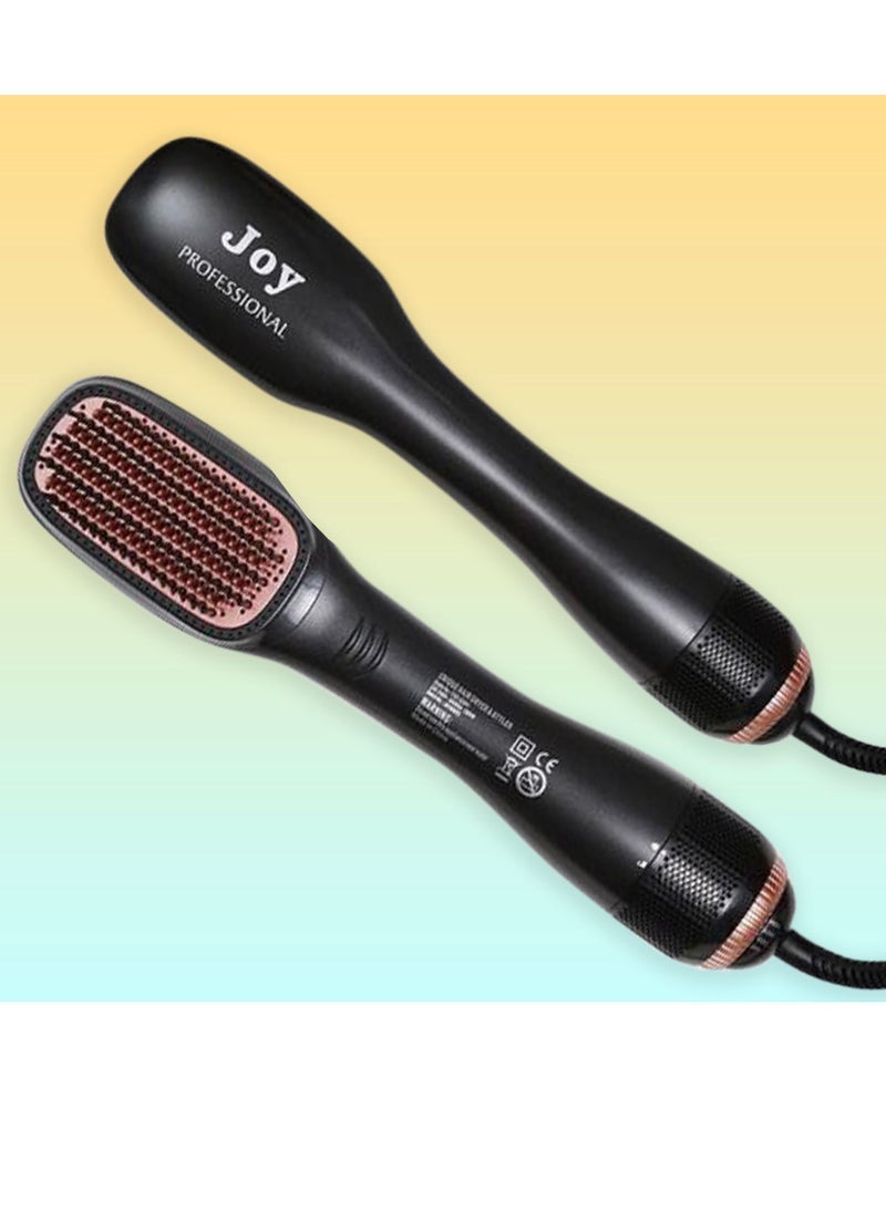 JOY CARE Hot Air Styling & Drying Brush – 2-in-1 Hair Dryer Volumizer with Ceramic Coating and Ionic Technology | Straighten, Curl, and Dry Hair Simultaneously | Lightweight Blow-Dry Brush for Smooth, Frizz-Free Hair – Black - Image 2