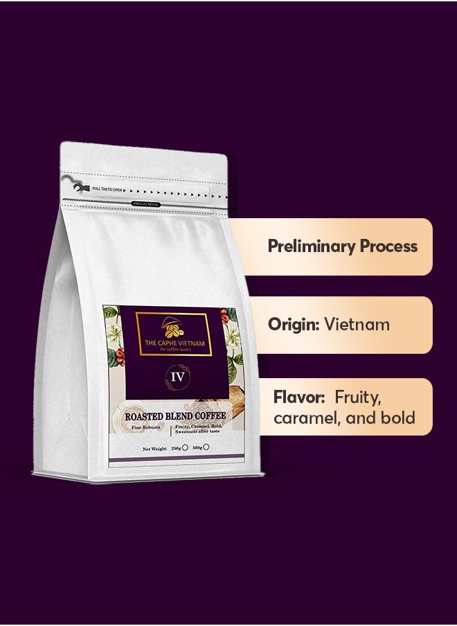 The Caphe Vietnam Fine Robusta Blended Whole Beans Coffee - 500 G | Preliminary Process | Blended Robusta | Vietnamese Whole Coffee Bean  - Image 3